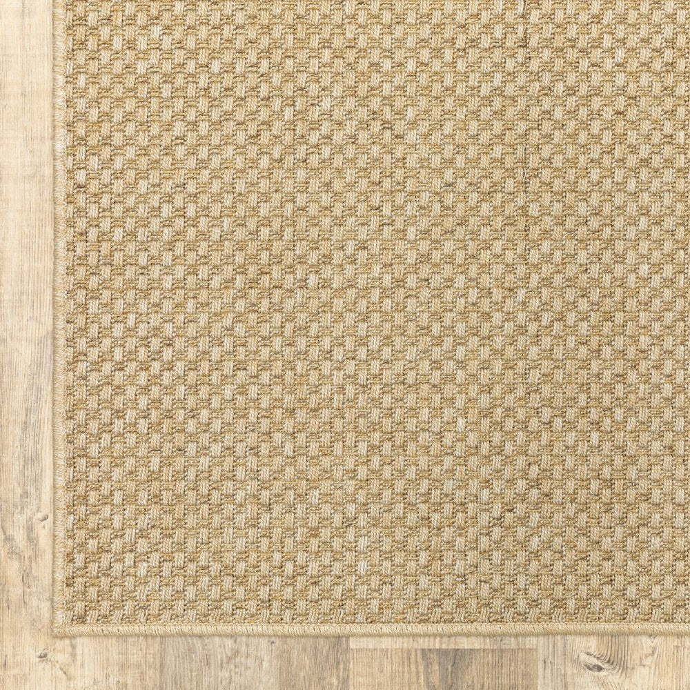2' X 4' Beige Chevron Indoor Outdoor Area Rug