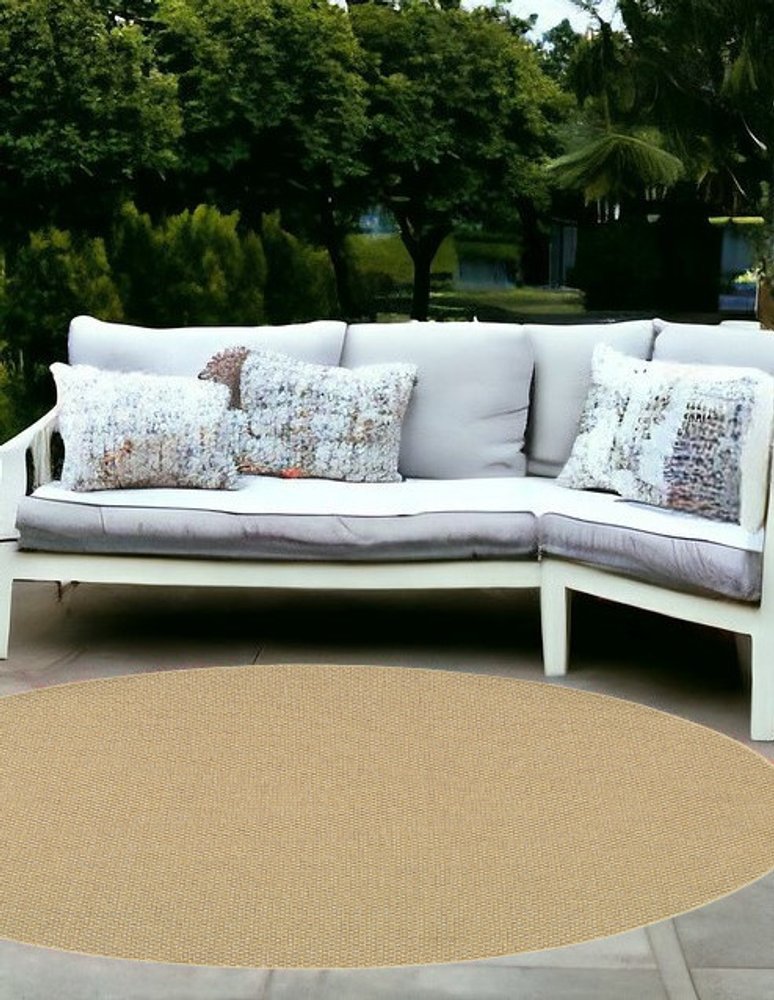 2' X 4' Beige Chevron Indoor Outdoor Area Rug