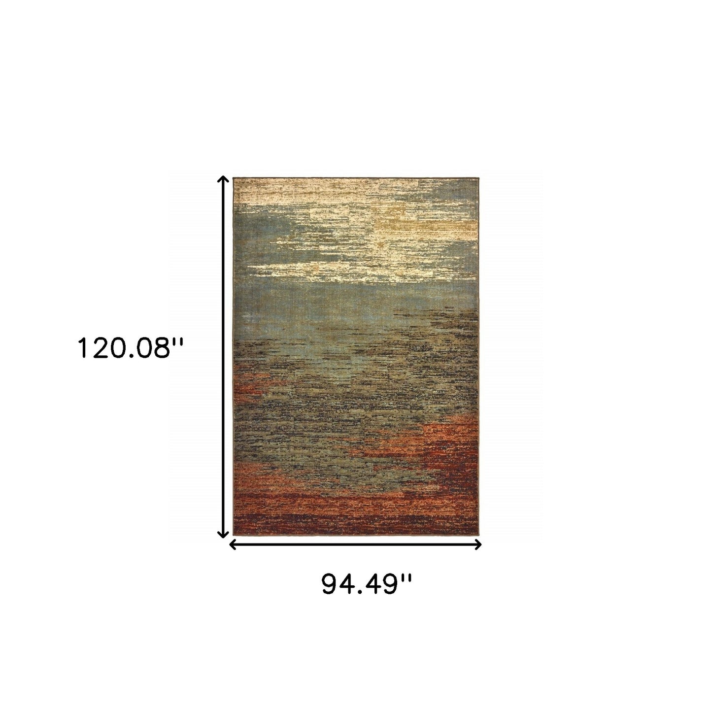 3' X 5' Blue And Brown Distressed Area Rug