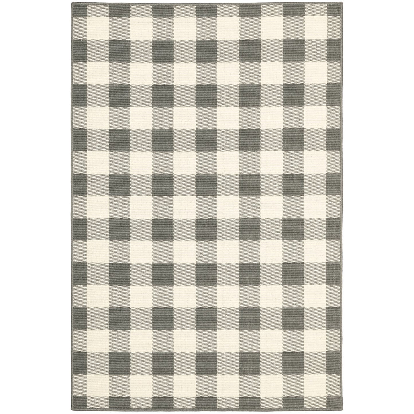 2' X 4' Gray And Ivory Indoor Outdoor Area Rug