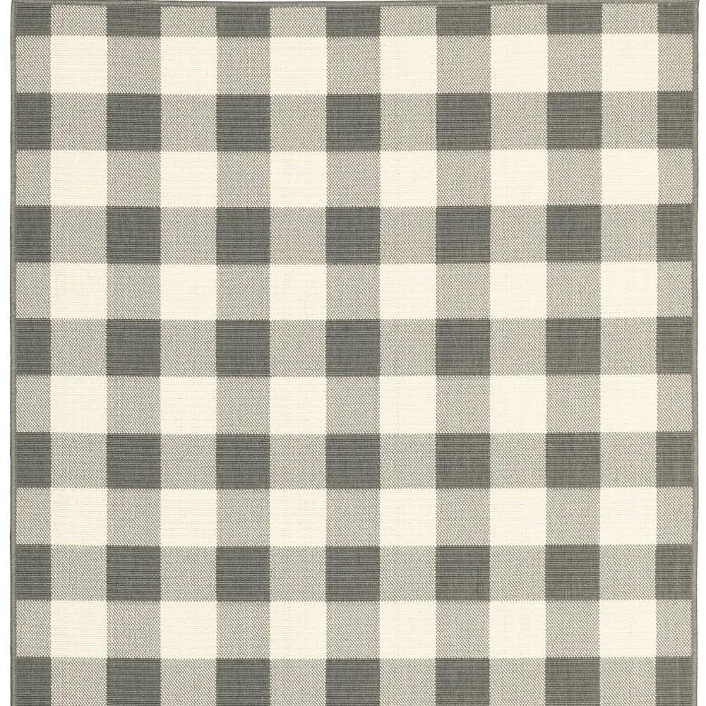 4' X 6' Gray and Ivory Indoor Outdoor Area Rug