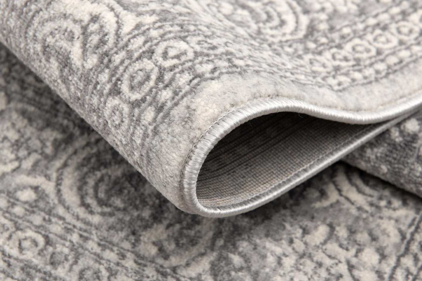 2' X 5' Gray Distressed Medallion Area Rug