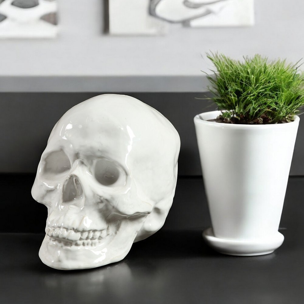 6" White Ceramic Tabletop Sculpture