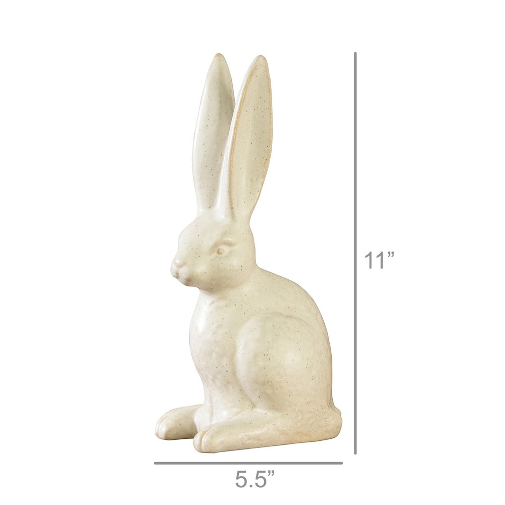 11" White Ceramic Tabletop Sculpture