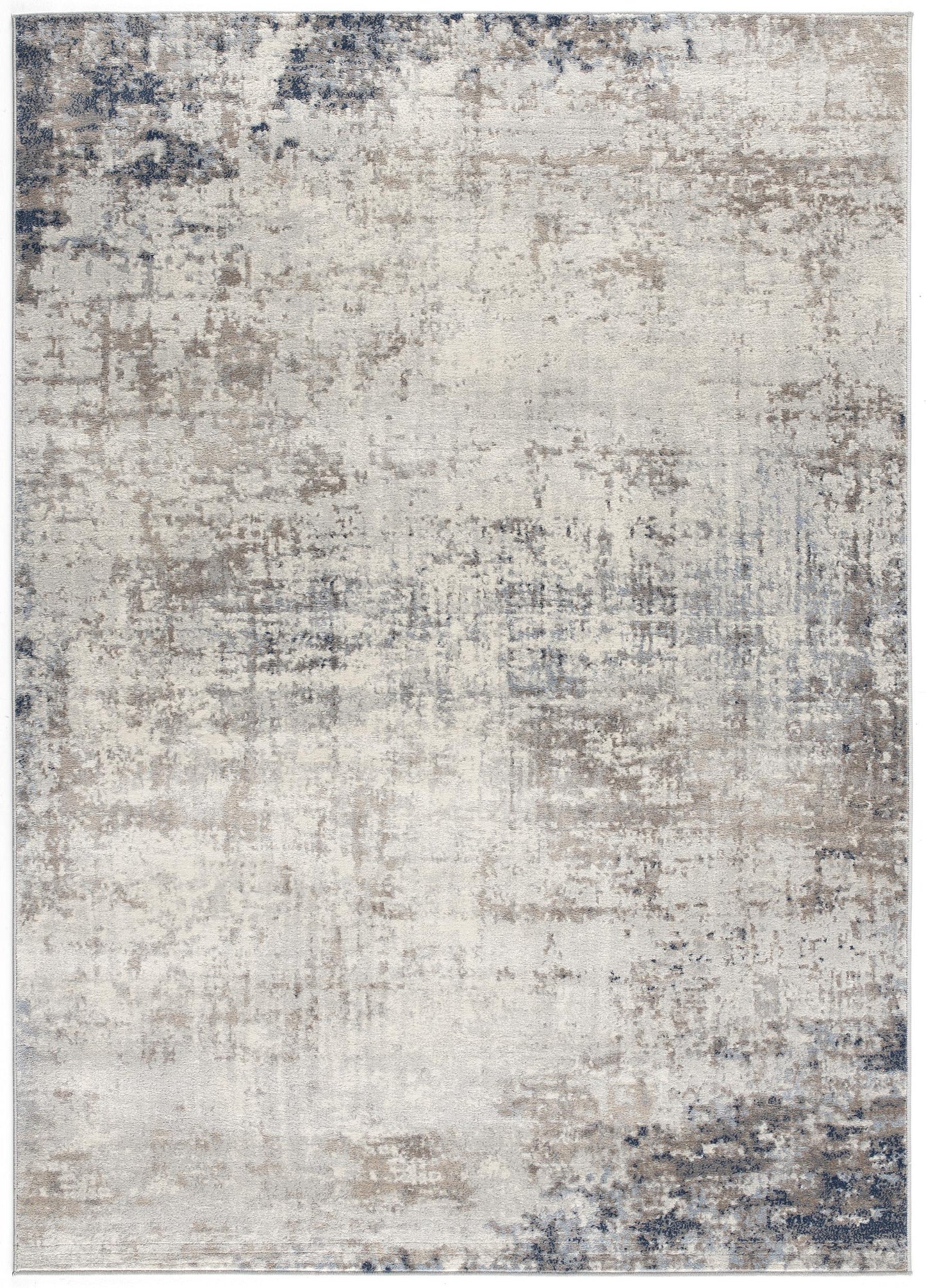 2' X 8' Navy Blue Distressed Striations Runner Rug