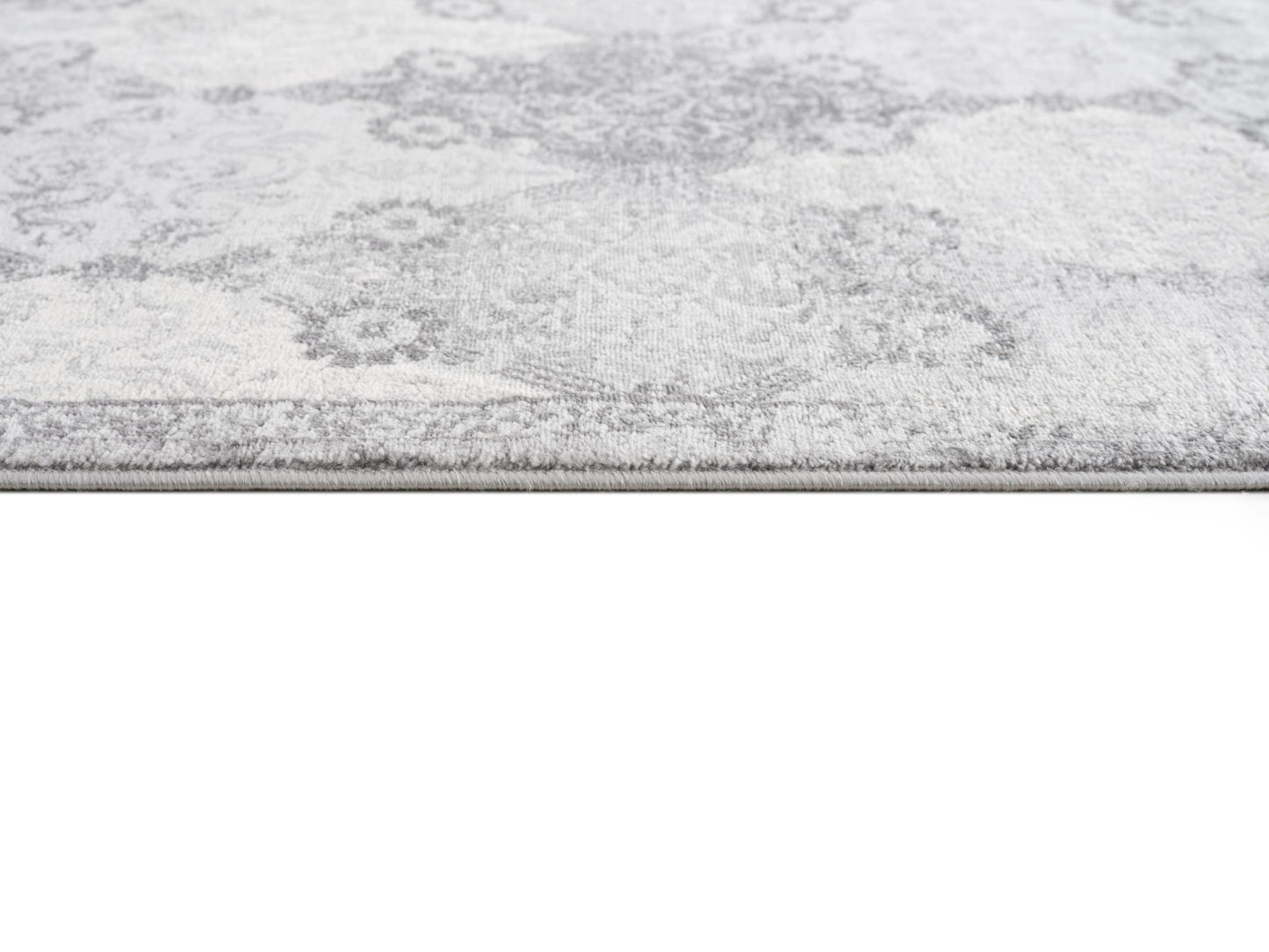 8' X 11' Gray Distressed Trellis Pattern Area Rug