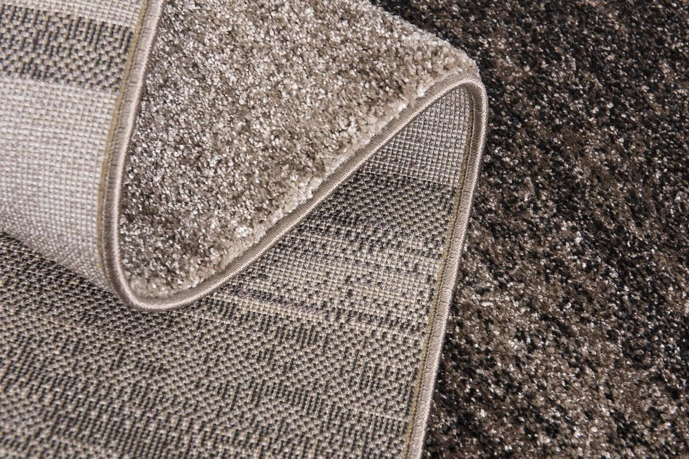 8' X 11' Brown And Beige Abstract Blocks Area Rug