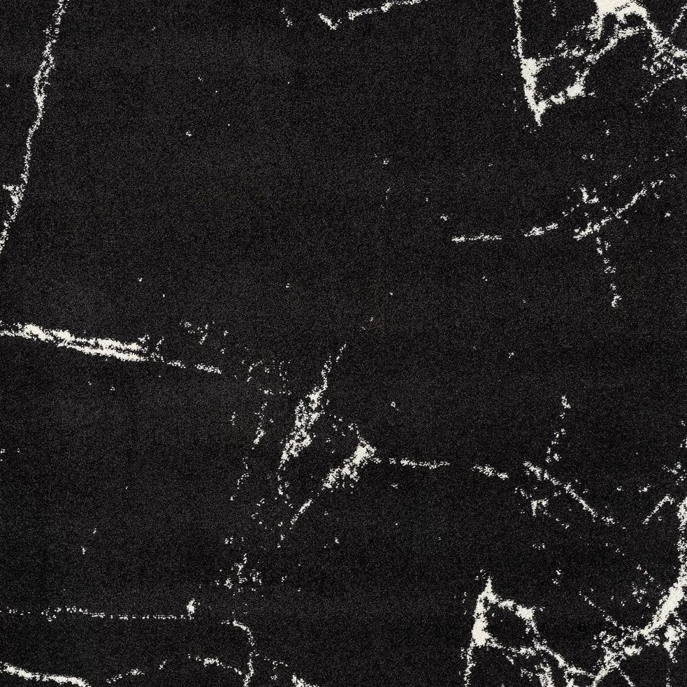 8' X 11' Black And White Abstract Breakage Area Rug