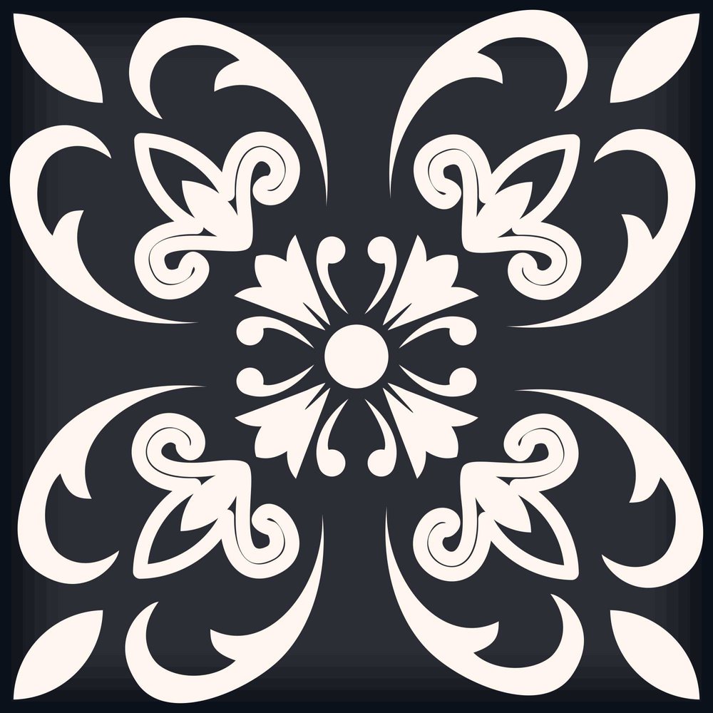 7" x 7" Black And White Peel And Stick Removable Tiles