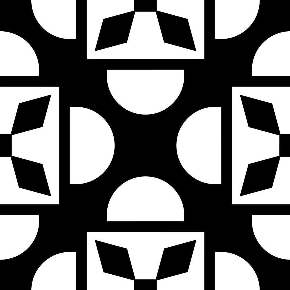 8" x 8" Black And White Vinyl Peel And Stick Removable Tiles
