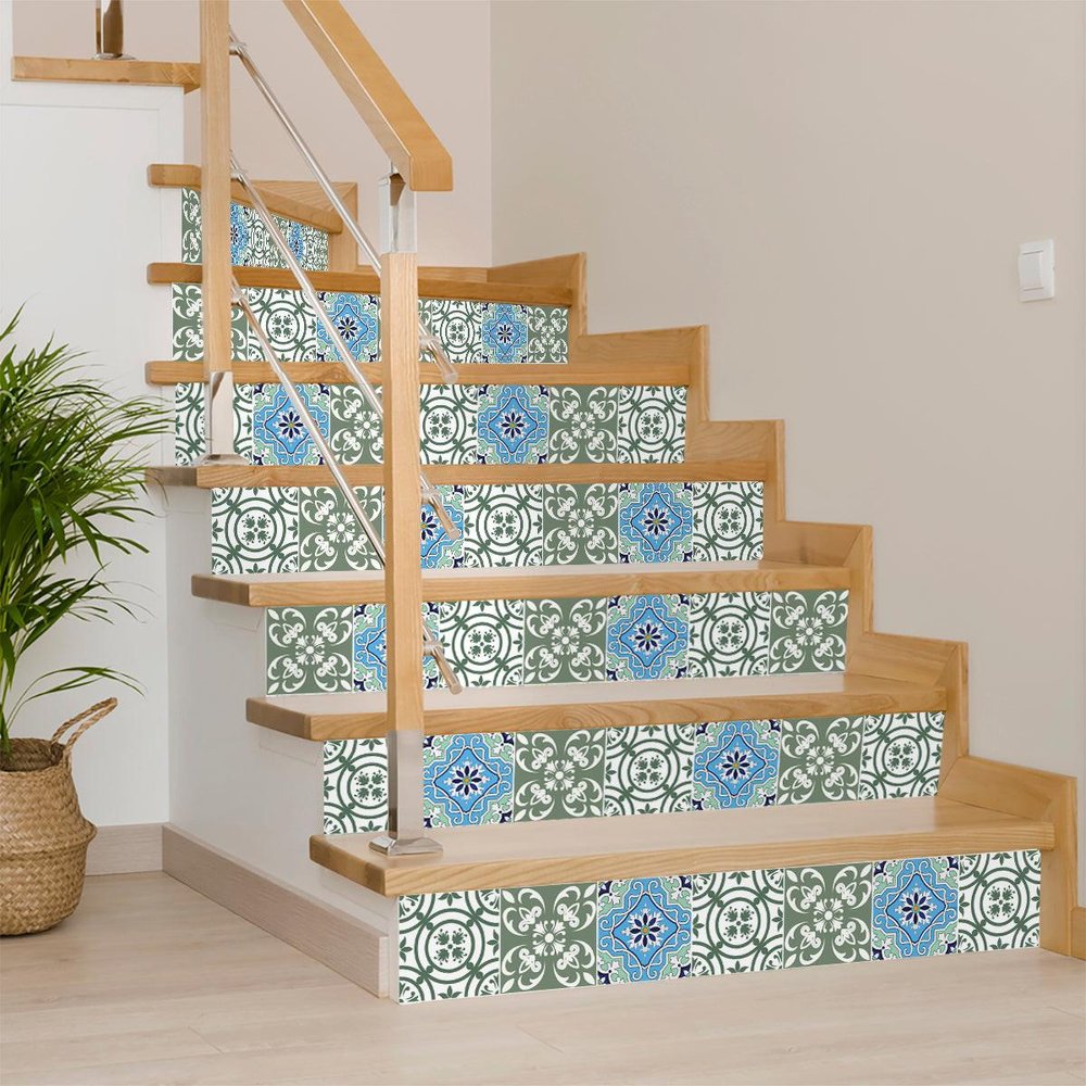 4" x 4" Sage Peel And Stick Removable Tiles