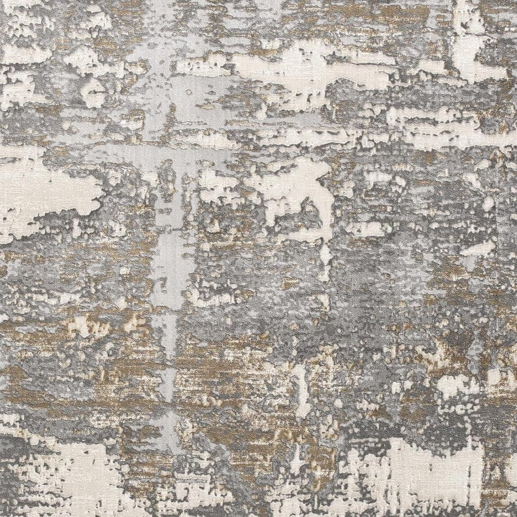 4' X 6' Beige And Gray Distressed Area Rug