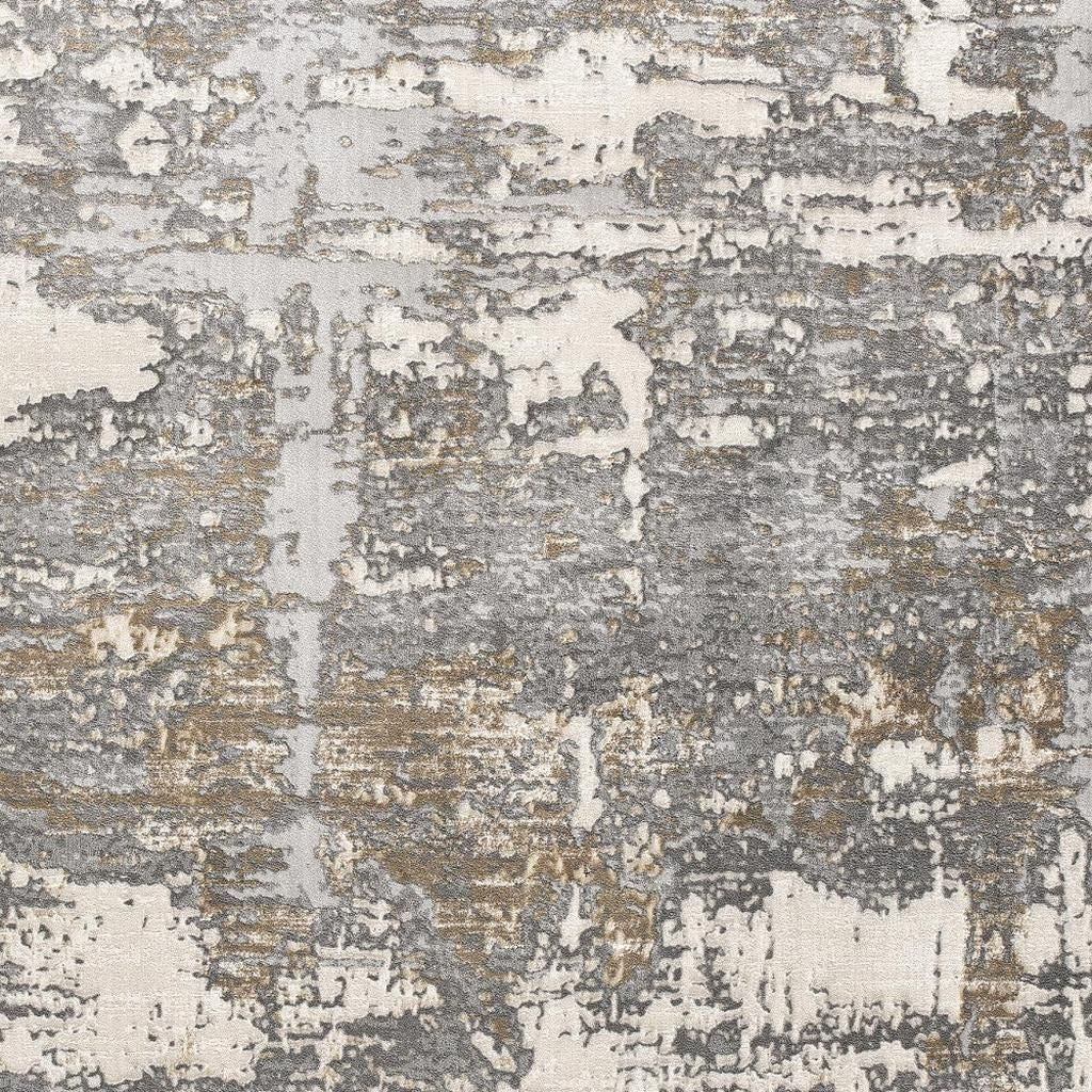 4' X 6' Beige And Gray Distressed Area Rug
