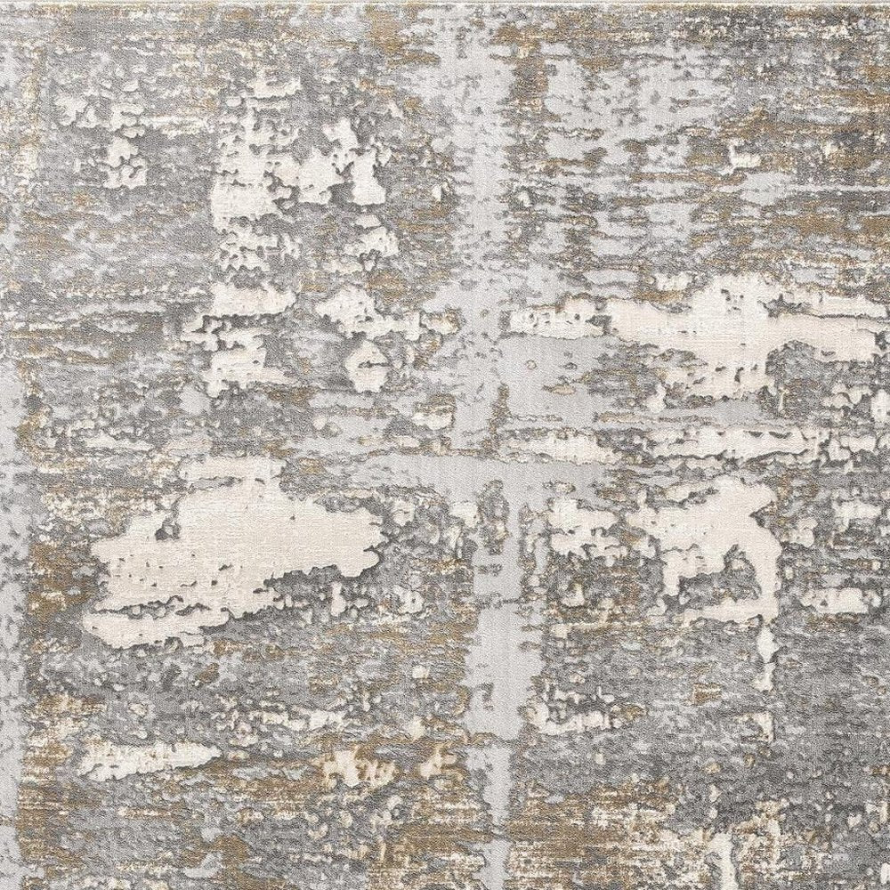 4' X 6' Beige And Gray Distressed Area Rug