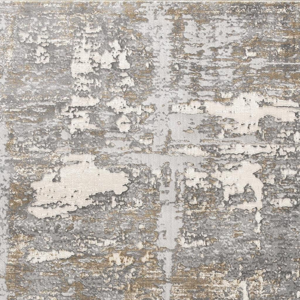 4' X 6' Beige And Gray Distressed Area Rug