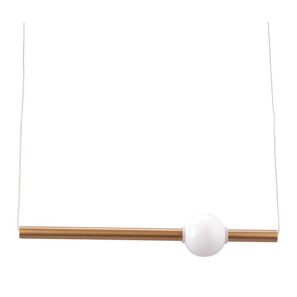 Gold And White Kitchen Island Metal LED Chandelier