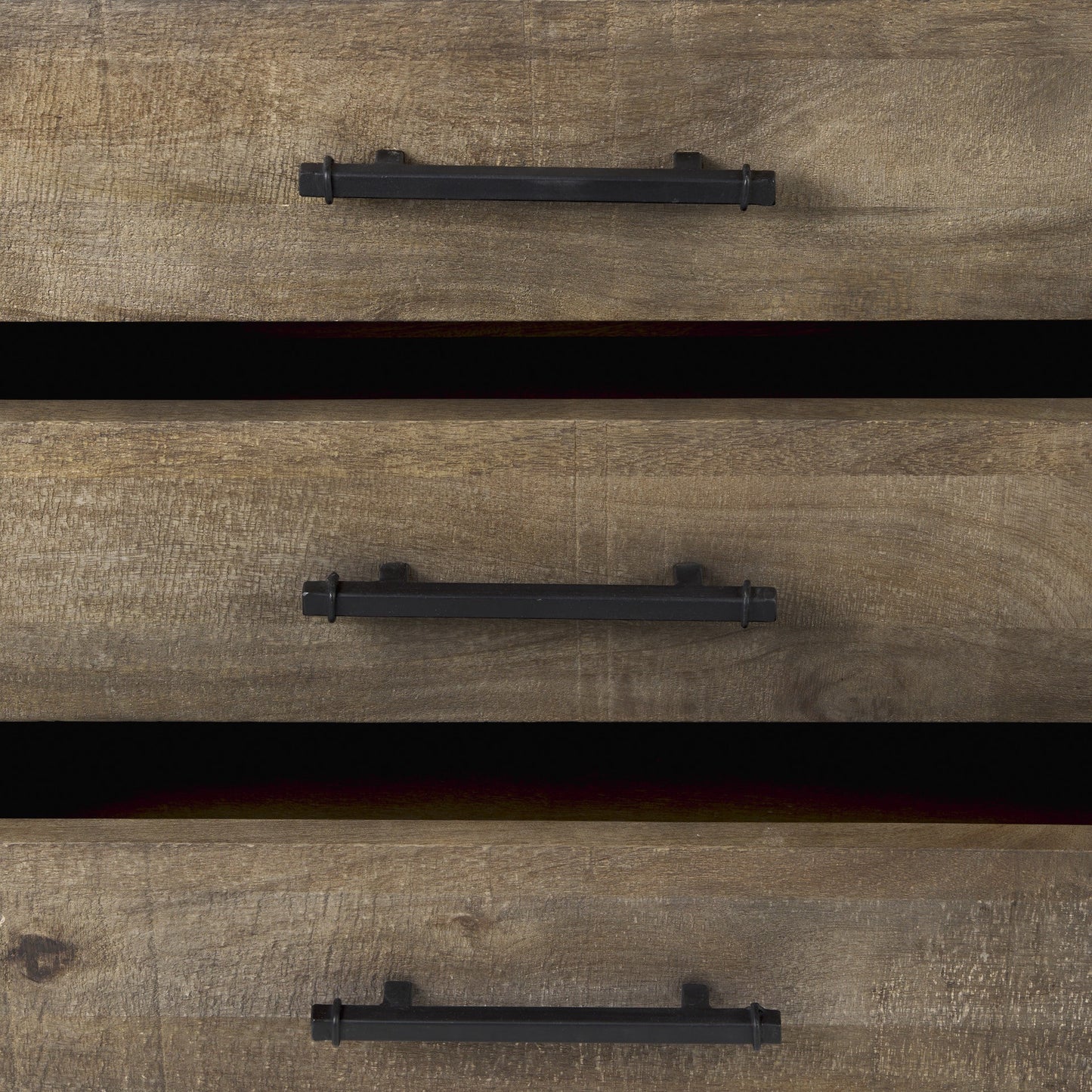 20" Brown and Black Distressed Accent Cabinet With Three Drawers