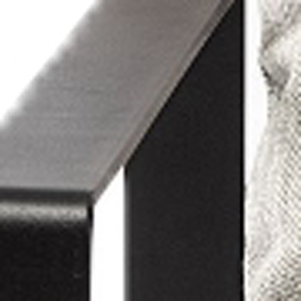 35" Gray and Black Fabric Wingback Chair
