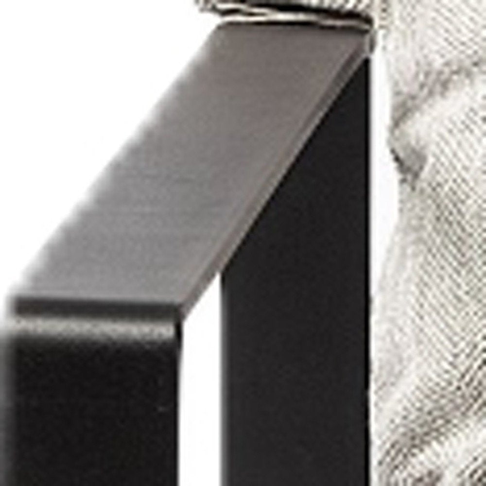35" Gray and Black Fabric Wingback Chair
