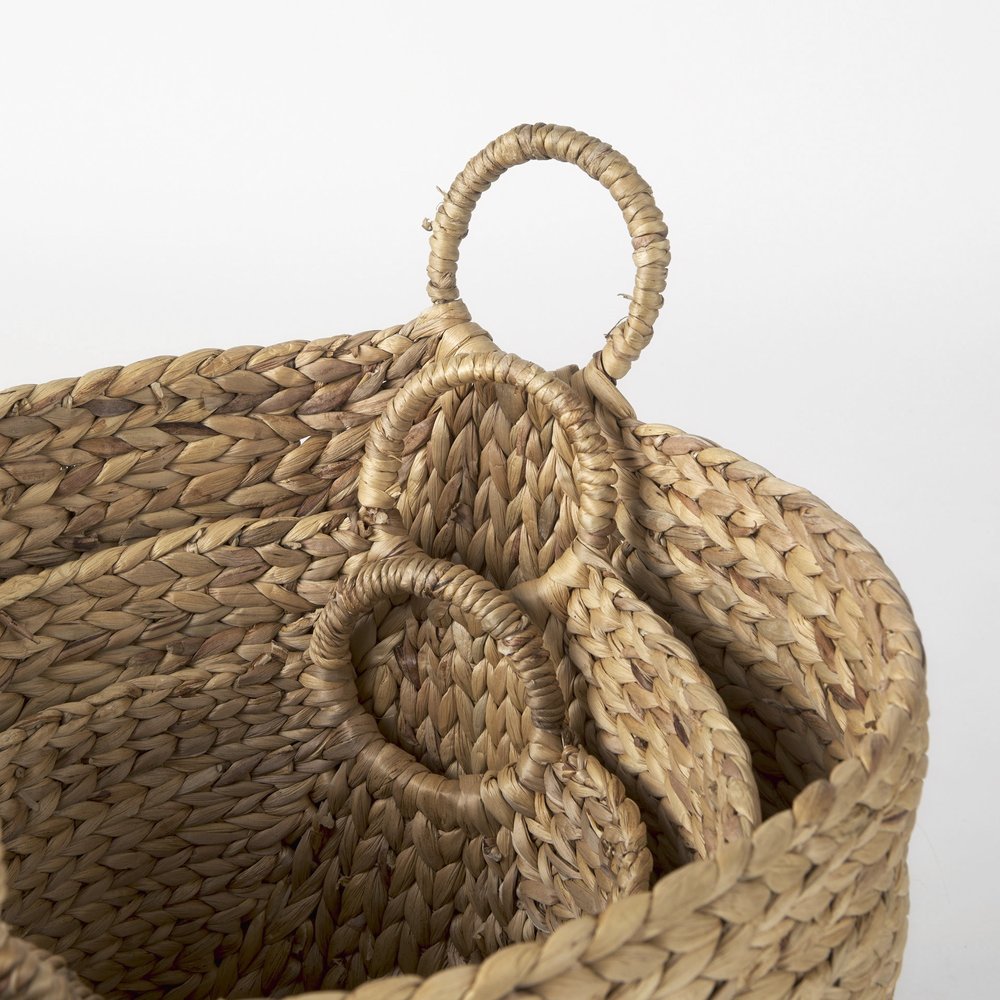Set of Three Brown Wicker Basket