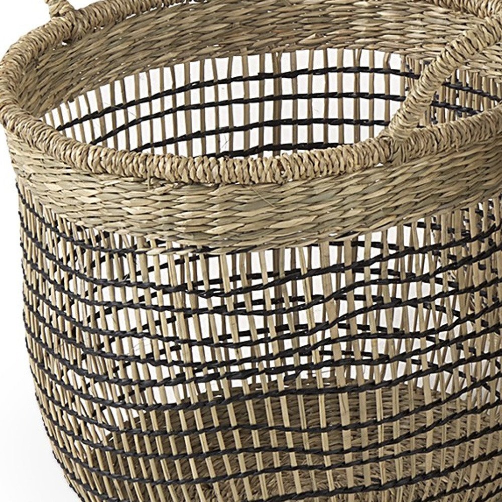 Set of Three Light Brown Wicker Basket