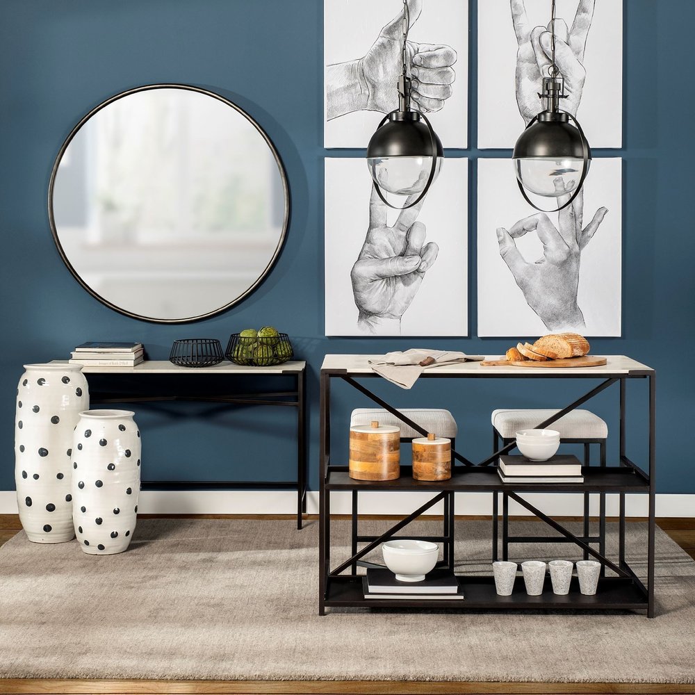 Set of Two Black Metal Decorative Bowl