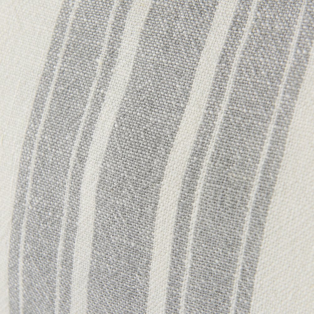 Off White Pillow Cover With Ash Gray Stripes