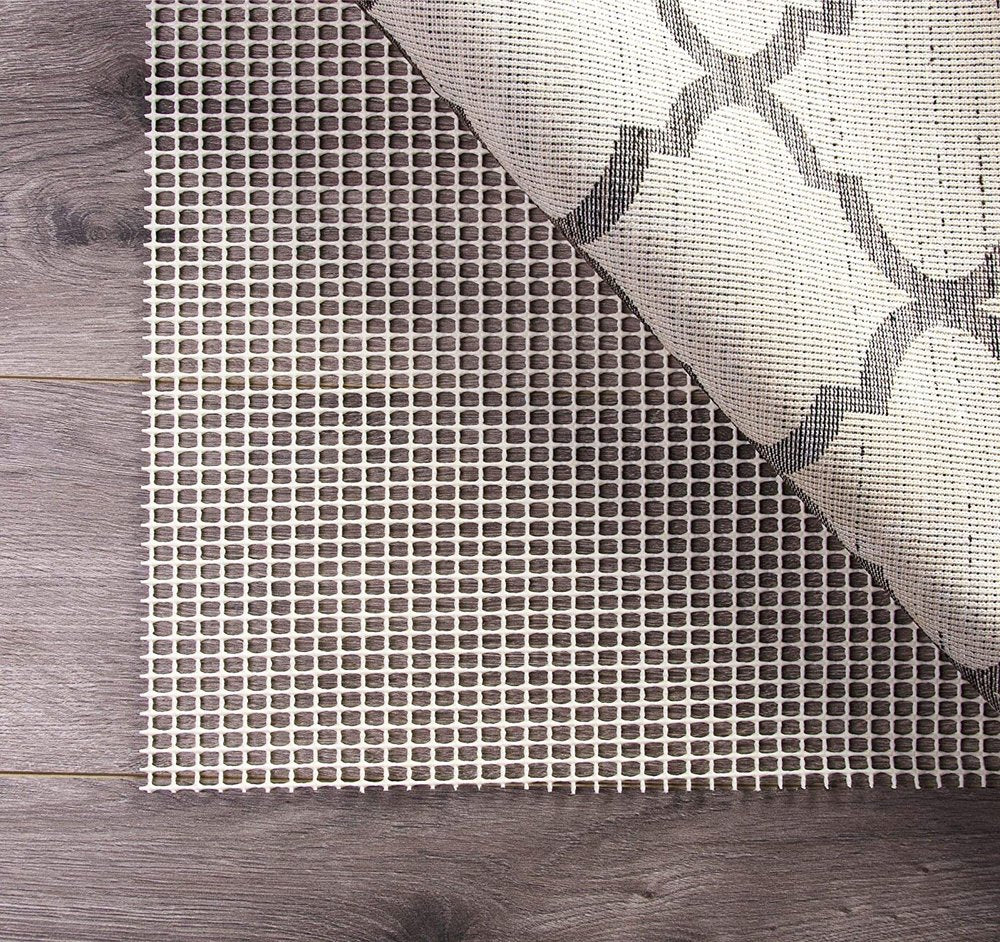 6' x 9' Ivory Striped Weave Non Slip Rug Pad