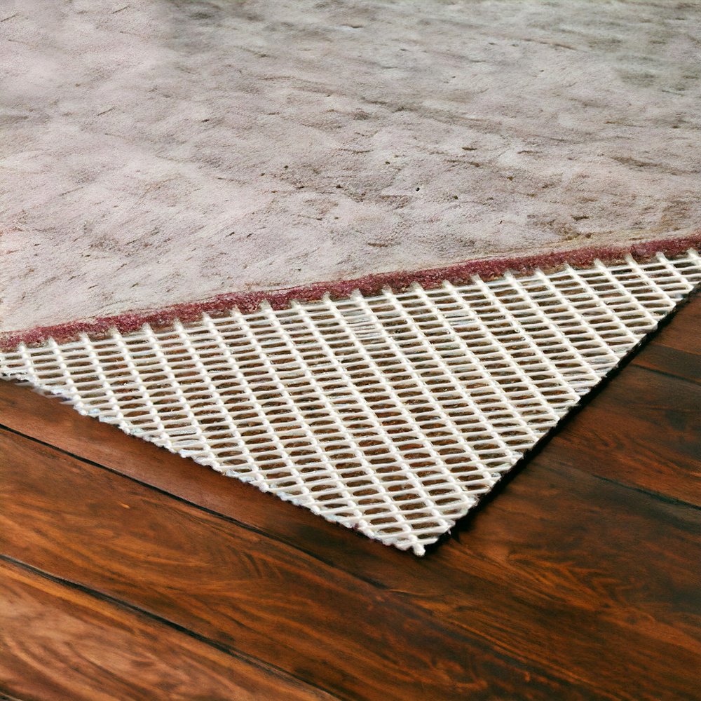 6' x 9' Ivory Striped Weave Non Slip Rug Pad