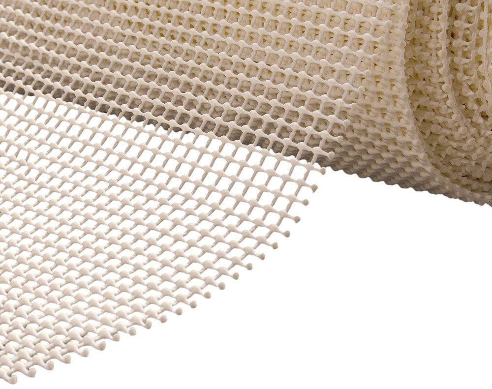6' x 9' Ivory Striped Weave Non Slip Rug Pad