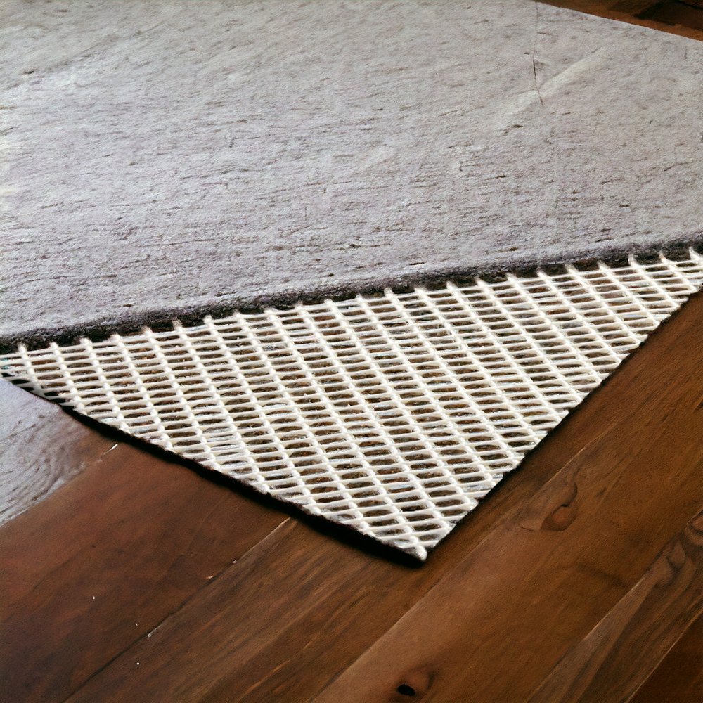 6' x 9' Ivory Striped Weave Non Slip Rug Pad