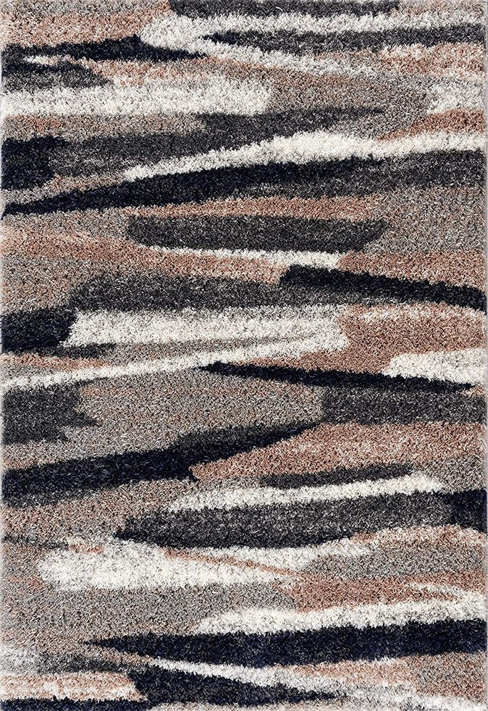 4' X 6' Gray And Black Strokes Area Rug