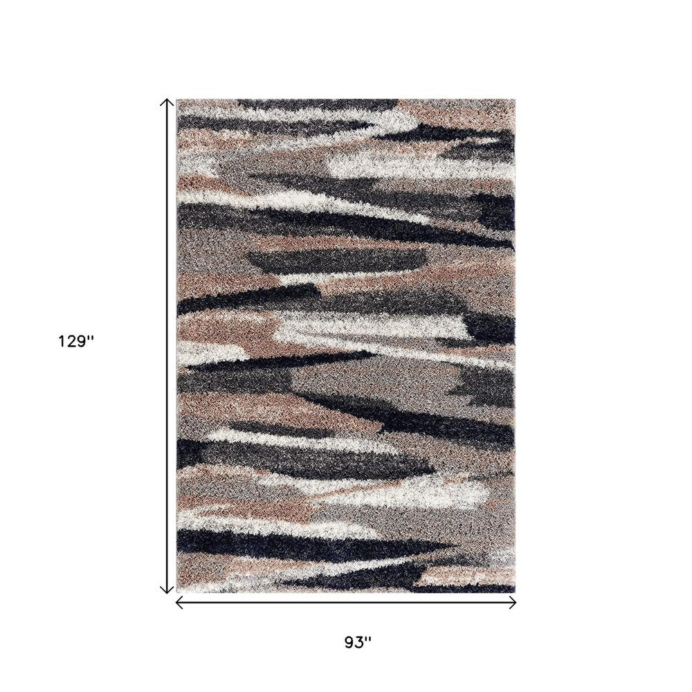 4' X 6' Gray And Black Strokes Area Rug
