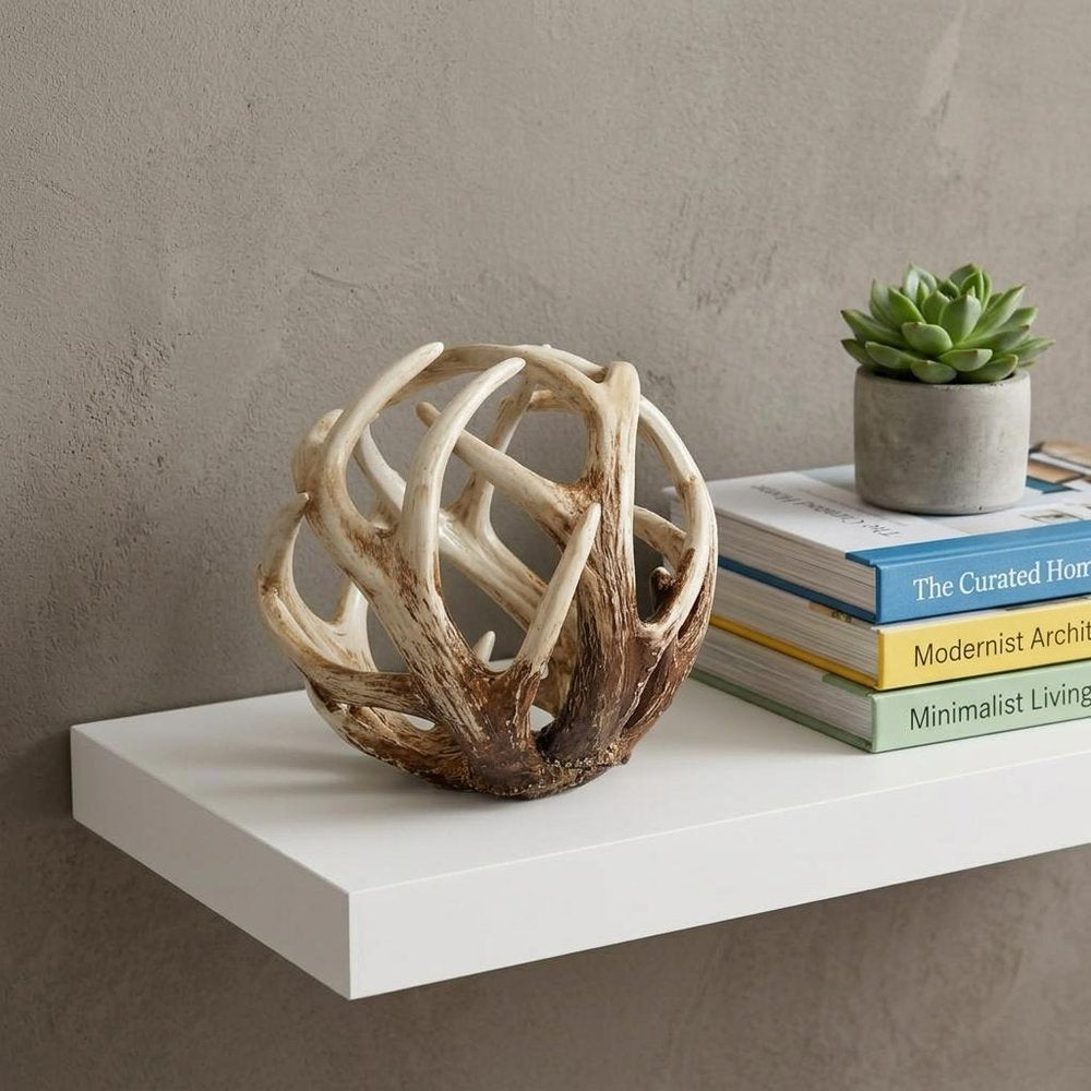 White Resin Antler Shaped Sculpture