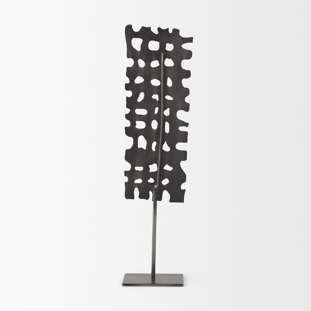 21" Gray Metal Tabletop Sculpture