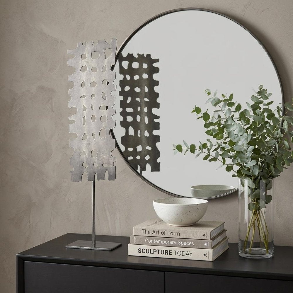 21" Gray Metal Tabletop Sculpture