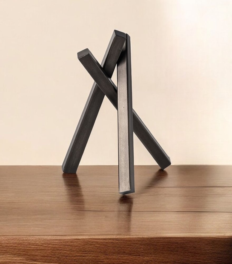 10" Black Metal Abstract Tabletop Sculpture