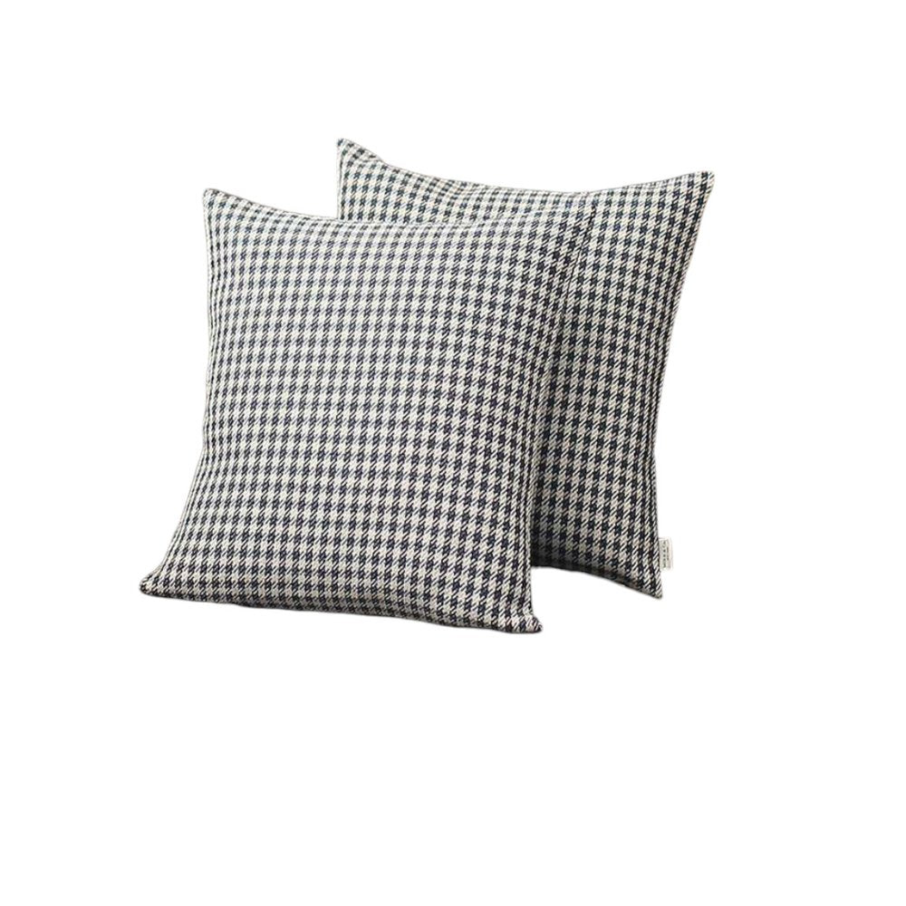 Set Of 2 Blue Houndstooth Pillow Covers
