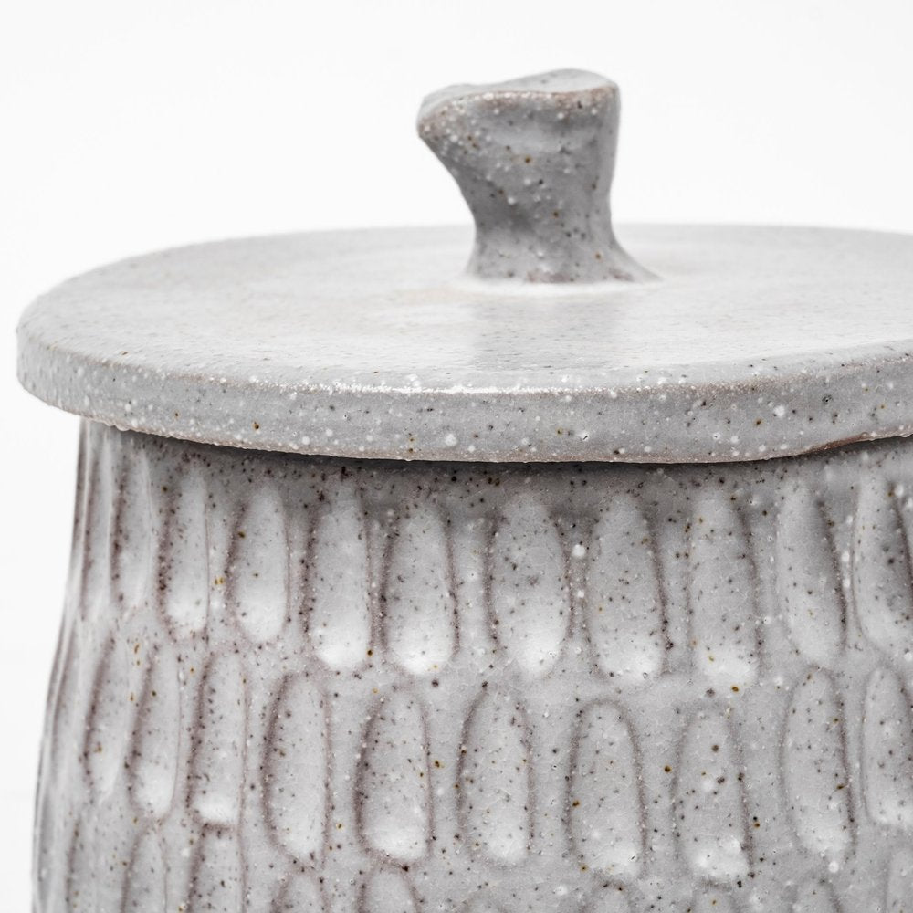 5" Gray Ceramic Box With Lid