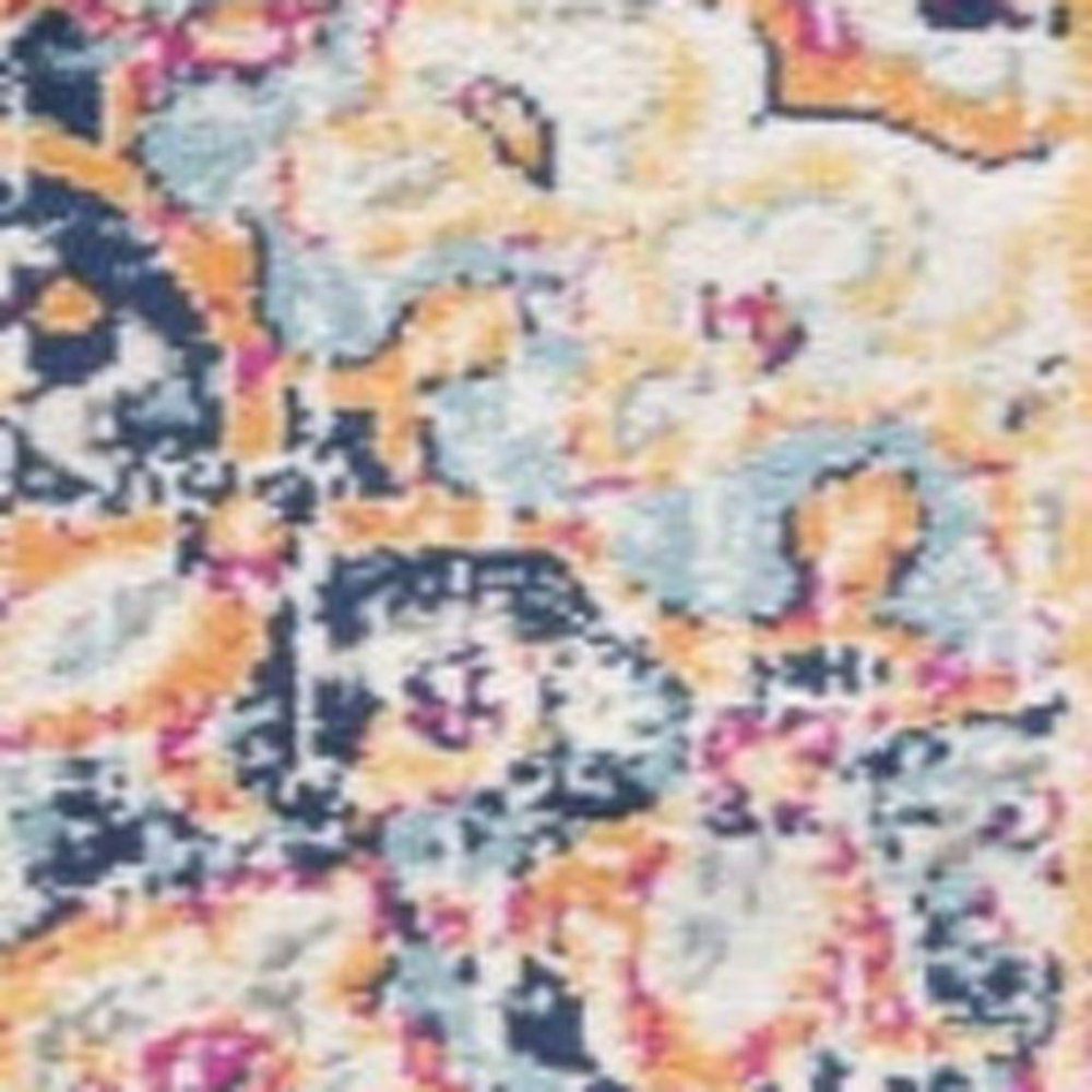10' Blue And Beige Medallion Runner Rug