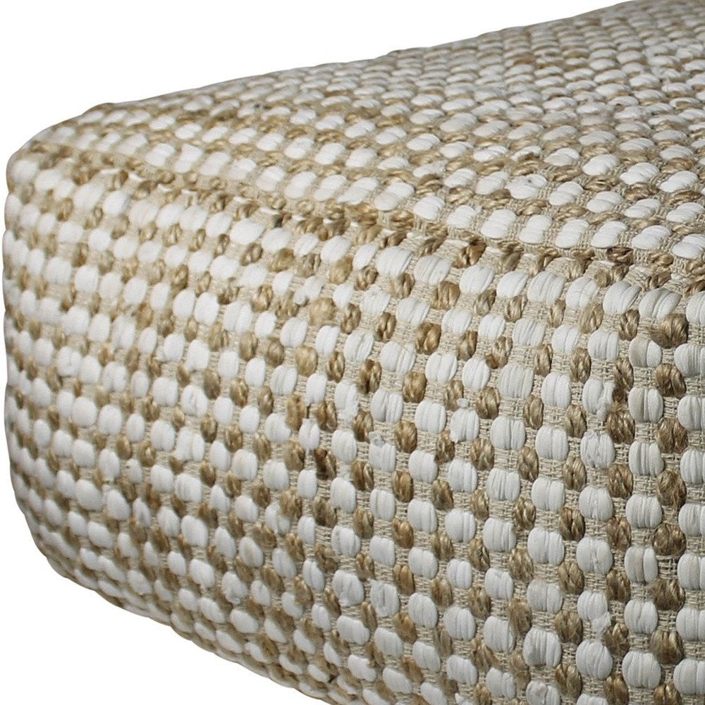 30" Natural Cotton Pouf Ottoman