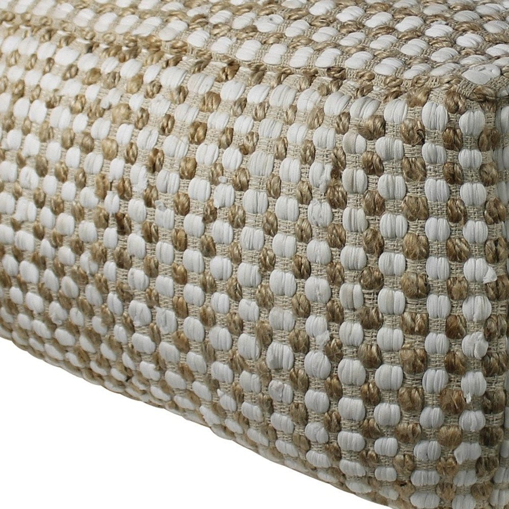 30" Natural Cotton Pouf Ottoman