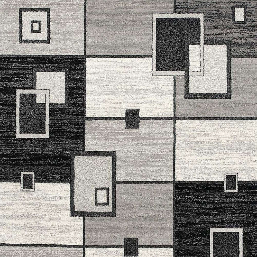 3' X 5' Gray Abstract Power Loom Area Rug