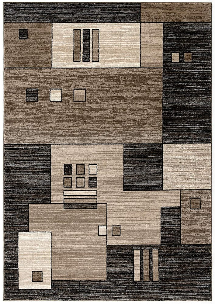 10' Beige Abstract Power Loom Runner Rug