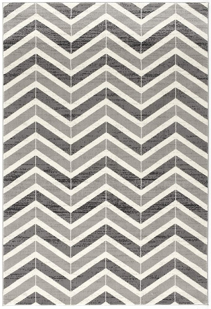 10' Gray Chevron Power Loom Runner Rug