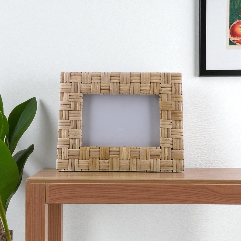 4" x 6" Natural Textural Rattan Tabletop Picture Frame