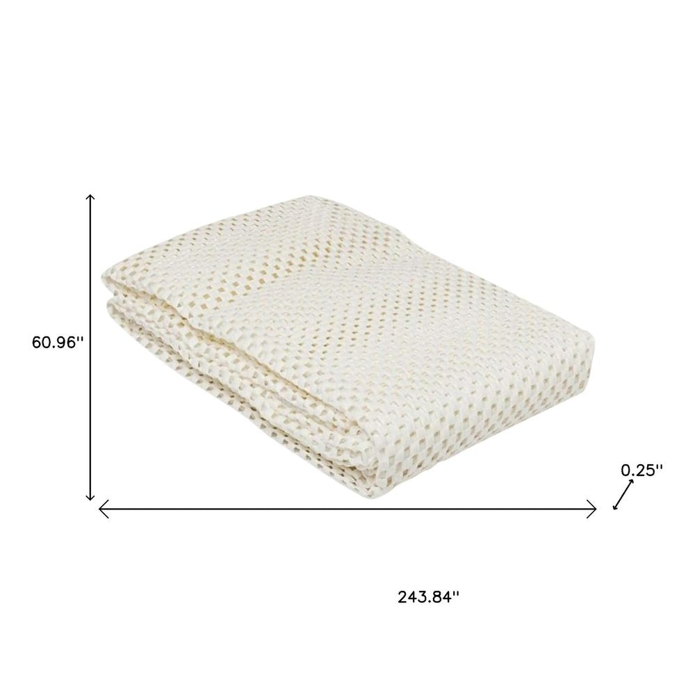 6' x 9' Ivory Striped Weave Non Slip Rug Pad