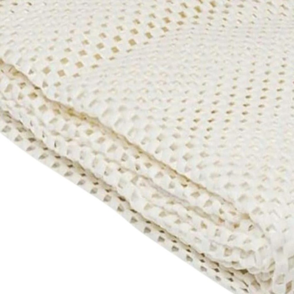 8' x 10' Ivory Striped Weave Non Slip Rug Pad
