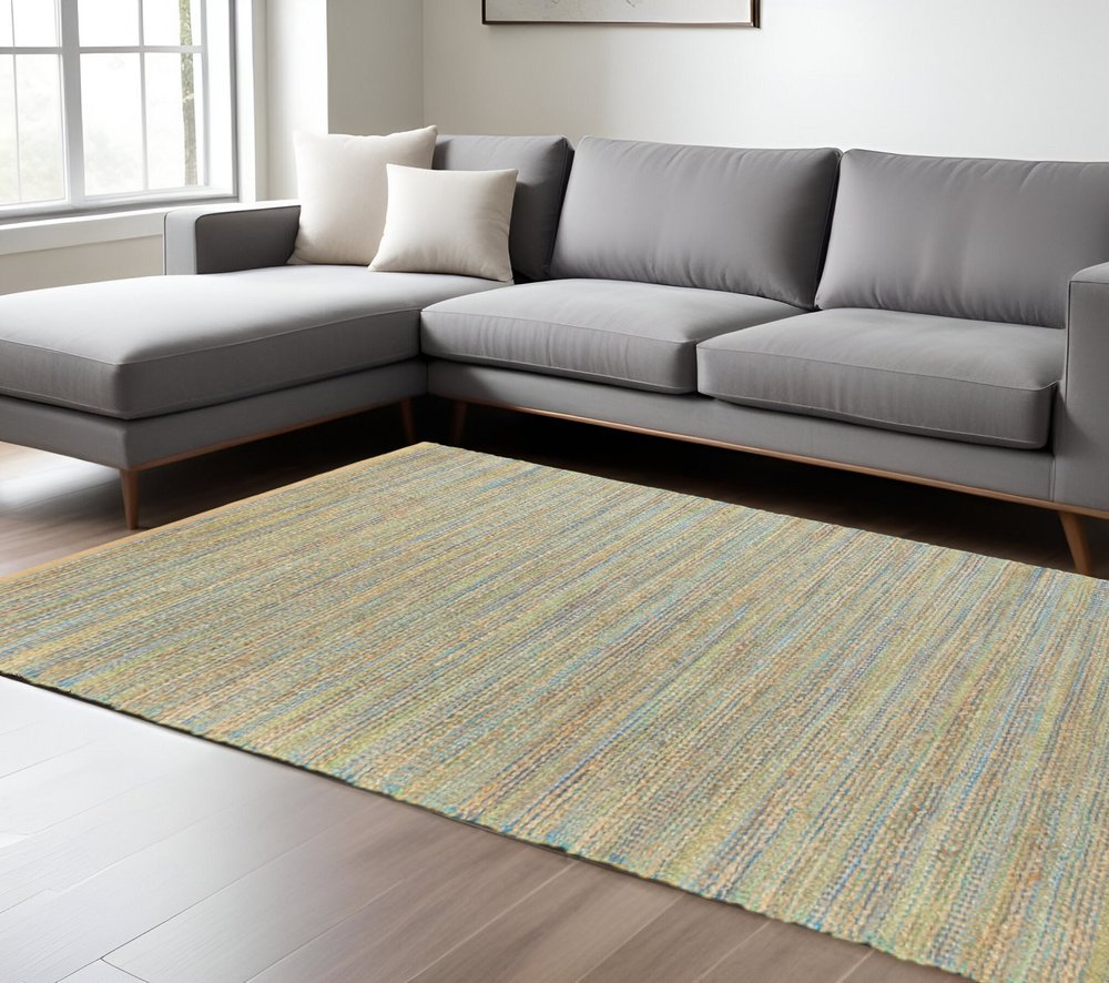 5' X 8' Multitoned Braided Jute Area Rug