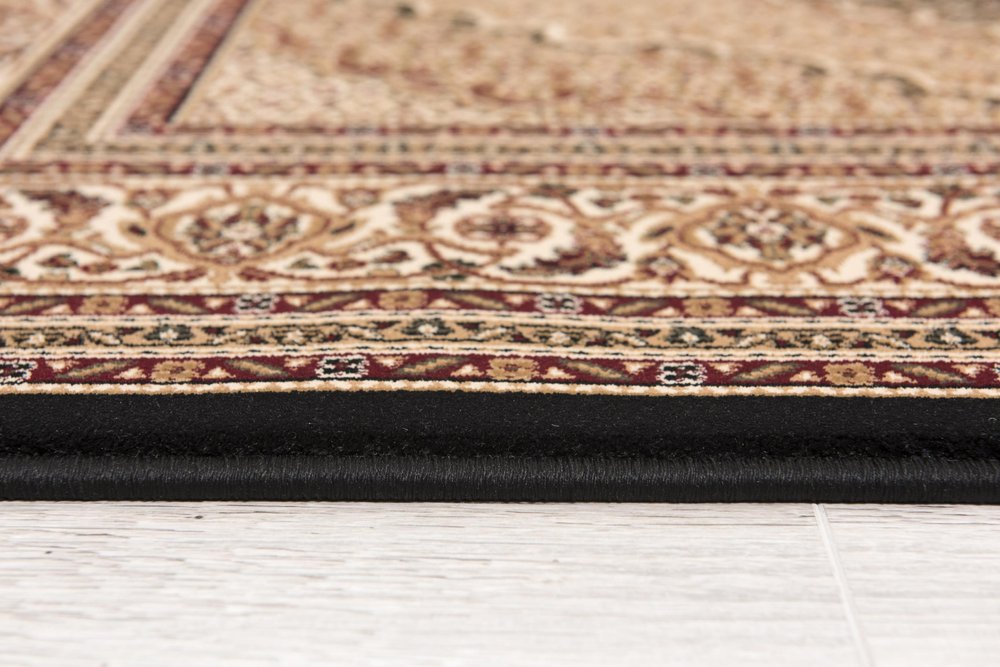 10' Beige And Black Medallion Runner Rug